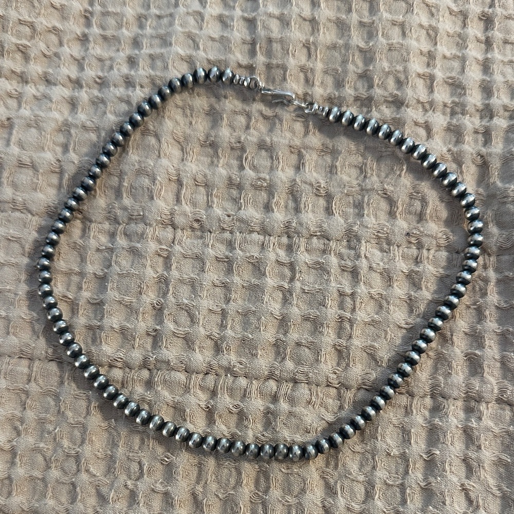 Elegant Silver Beaded Necklace